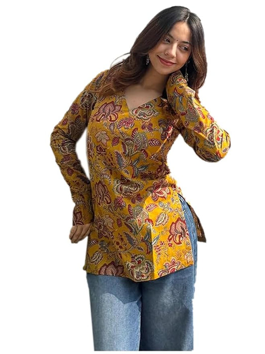 JuhiNova Stylish Kurti | Short Kurti Top | Casual Kurta for Women | Comfortable Cotton Kurtis for Womens
