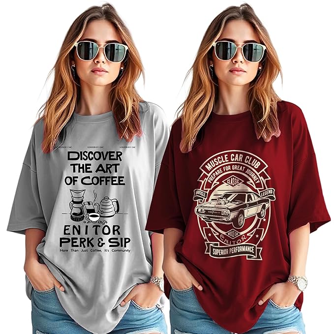 T-Shirt for Womens || Graphic Front Printed Loose fit Womens Tshirt